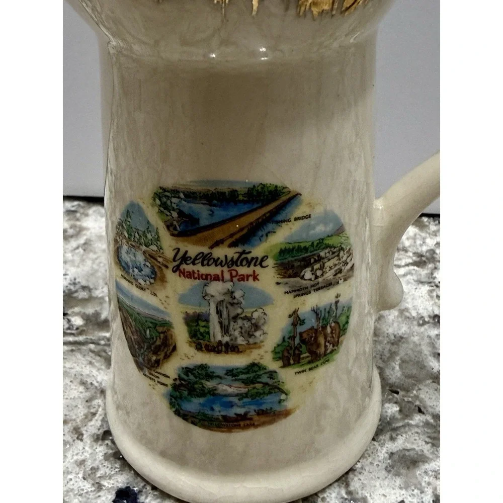 Yellowstone National Park Miniature Collectible Pitcher 1980s Vintage 5